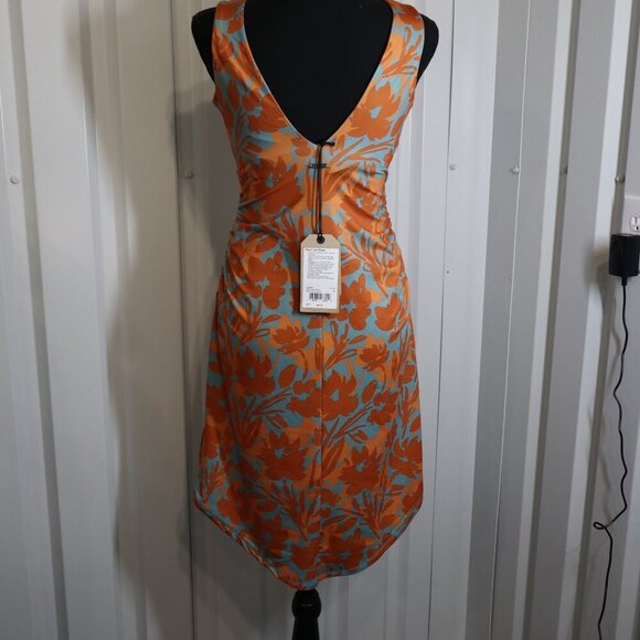 Prana Womens Pearl Isla Dress Orange Blue Stretch Size Small NWT *Flawed* - Picture 4 of 12